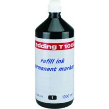 Marcador Edding T1000 preto 1 litro, marcador industrial permanente resistente à água
