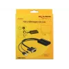 Cabo adaptador de vídeo DeLOCK 62597 0,25 m HDMI Type-A VGA D-Sub 3,5 mm USB Type-A preto