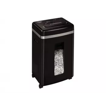 Destruidora de documentos Fellowes Powershred 450M Micro-cut, capacidade 9 folhas, 2 x 12 mm, recipiente de 22 litros, preto