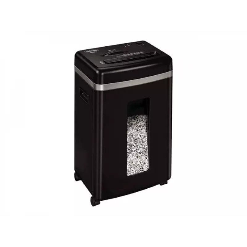 Destruidora de documentos Fellowes Powershred 450M Micro-cut, capacidade 9 folhas, 2 x 12 mm, recipiente de 22 litros, preto