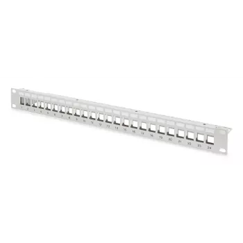 Patch panel modular Digitus 24 portas DN-91410-24 RJ-45 Cat6a Cinzento