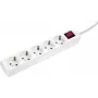 Régua de tomadas AS Schwabe 35011 — cabo de 1,4 m, 5 tomadas AC, interior IP20, 230 V, branco