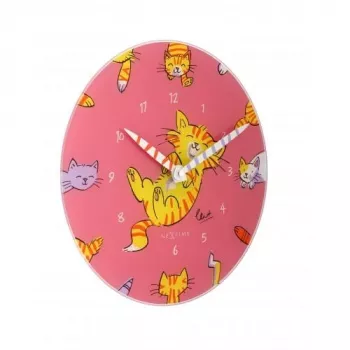 Relógio de parede NeXtime 8810 Tickle My Tummy, Ø30 cm, rosa/multicolor