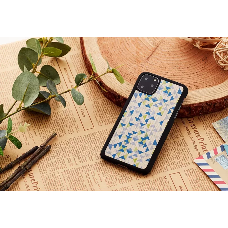 Capa para smartphone man and wood para iPhone 11 Pro – triângulo azul sobre preto, capa rígida protetora