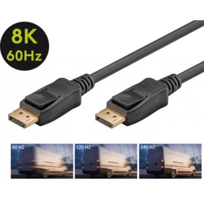 Goobay Cabo DISPLAYPORT 1.4, 5M, 32,4 GBit/s, 8K@60Hz/4K@240Hz