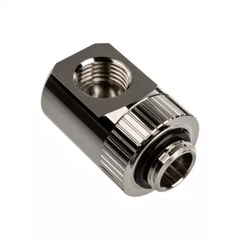 Adaptador EK Water Blocks EK-Torque 90 graus G1/4 polegadas macho para G1/4 polegadas fêmea – rotativo, níquel prateado