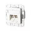 METZ CONNECT BTR E-DAT C6 8/8(8) UPk - Tomada de ligação, encastrar - RJ-45 X 2 - Branco puro, RAL 9010 - 2 portas (1307381102-I)