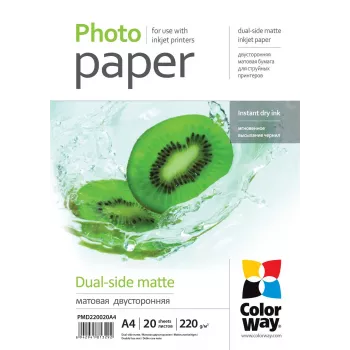 Papel fotográfico ColorWay PMD220020A4 A4 mate 220 g/m² 20 folhas