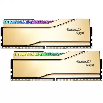 DIMM 32 GB DDR5-6000, memória dourada, F5-6000J2836G16GX2-TR5G, Trident Z5 Royal RGB, INTEL XMP