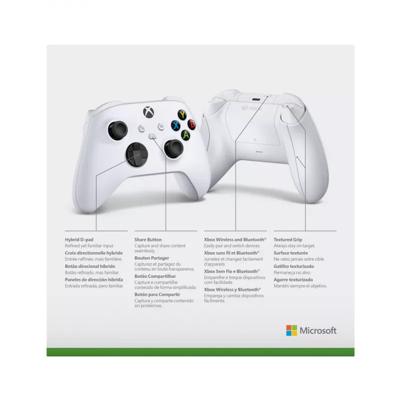 Comando sem fios Microsoft Xbox - Game Pad - sem fios - Bluetooth - robot white - para PC, Microsoft Xbox Series X, Microsoft Xbox Series S, Micros