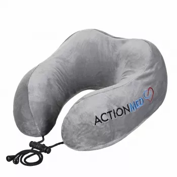 Almofada de viagem ortopédica para pescoço ActionMed PO400AM, enchimento de espuma, cinzento – suporte para pescoço e nuca