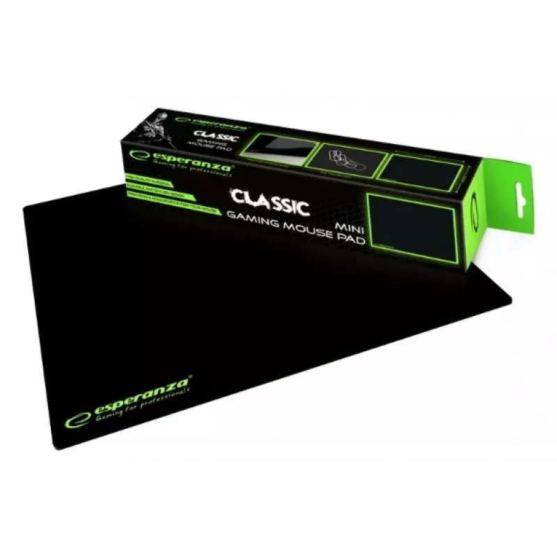 Tapete de rato ESPERANZA EGP101K — tapete de rato gaming, 250×200×2 mm, plástico, preto