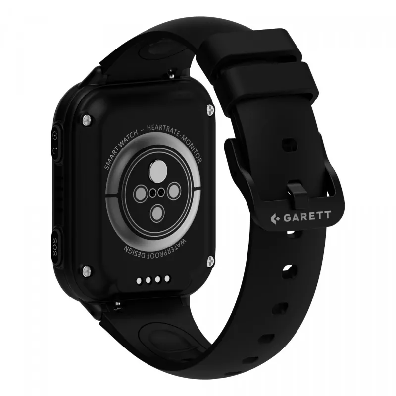 Smartwatch Garett Kids Vibe Ai 4G preto — smartwatch para criança com 4G, localização GPS, à prova de água
