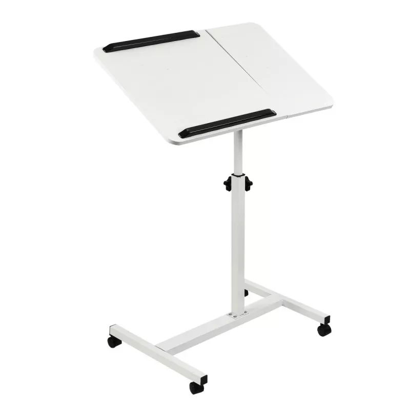 Maclean suporte móvel para secretária/portátil, branco, altura ajustável 59-89 cm, máx. 30 kg, MC-121 W
