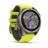 Garmin fenix 8 Solar Sapphire 47 mm relógio inteligente GPS, ecrã tátil de 3,3 cm (1,3") 260 x 260, Wi-Fi, titânio, bracelete de silicone amarela/grafite, amarelo
