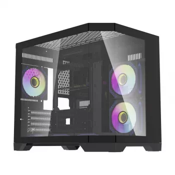 Darflash FT418 caixa de computador + 6 ventoinhas aRGB (preto)