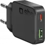 SBS PD carregador de viagem UltraSlim 30W USB/USB-C GaN preto