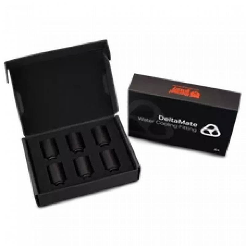 Thermal Grizzly DeltaMate Extender MF28 – conector de refrigeração líquida, preto, 6 unid. (TG-DM-FIT-6008)