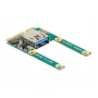 DeLOCK Mini PCIe I/O 1 x conector fêmea USB 2.0 Type-A Full-Size Half-Size