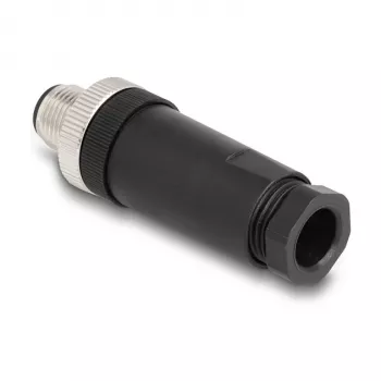 Conector M12 codificação A 3 pinos macho DeLOCK 60566 ligação por parafuso preto