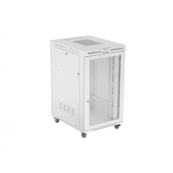 ARMÁRIO RACK DE CHÃO 19 27U 800X1000 CINZENTO PORTA PERFURADA LCD LANBERG (embalagem plana)