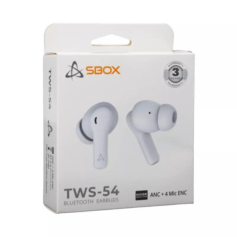 Auscultadores SBOX EB-TWS54 branco