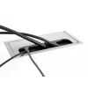 Passagem de cabos DeLOCK para montagem em secretária com escova 80x80x28 mm prateado