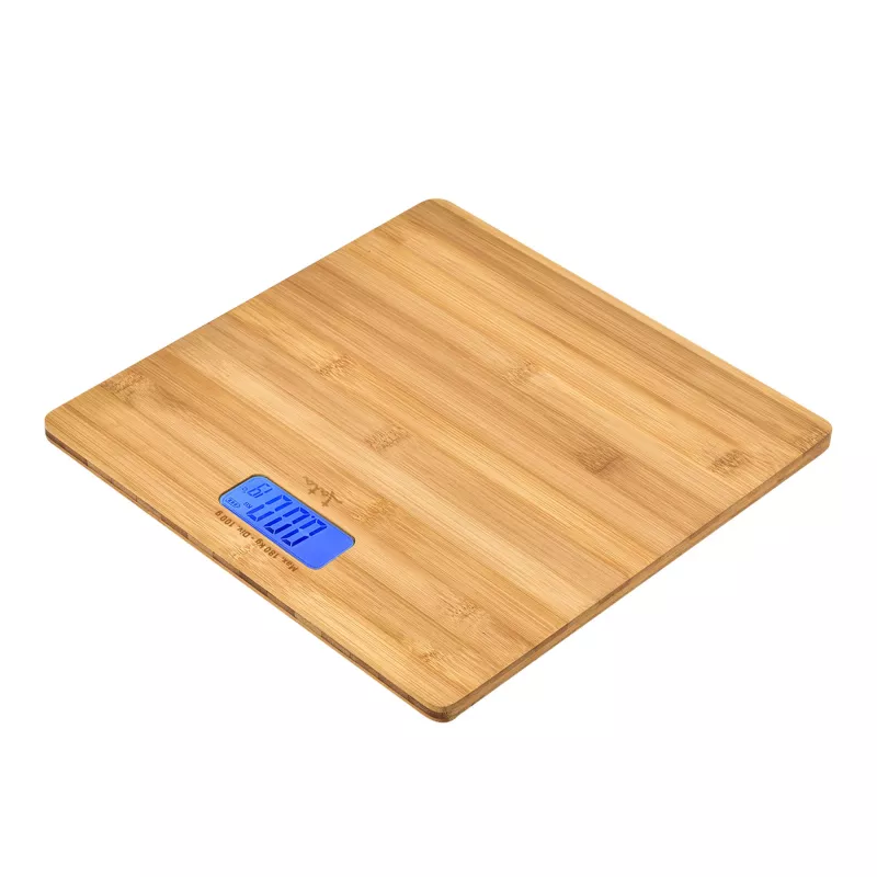 Jata HBAS1489 balança de casa de banho eletrónica, 180 kg, graduação de 100 g, plataforma de bambu prensado, ecrã LCD
