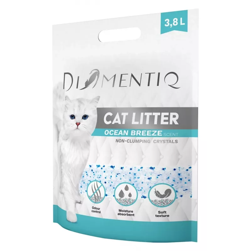 Diamentiq Ocean Breeze areia para gatos não aglomerante, 3,8 l