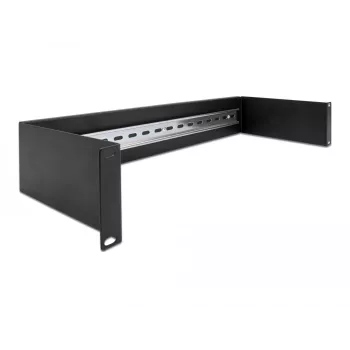 Painel de calha DIN de 19 polegadas Delock 66884, 2U, preto