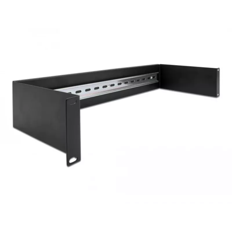 Delock 66884 Painel de calha DIN de 19 polegadas, 2U, preto