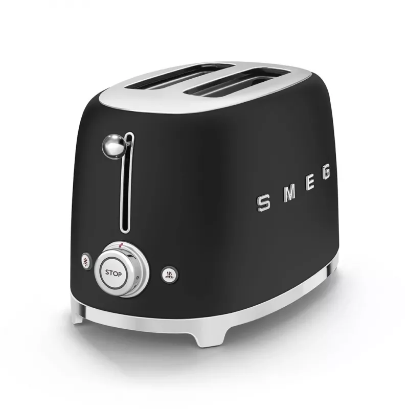 Torradeira Smeg 50's Style TSF01BLMEU 2 fatias preto aço inoxidável