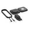 Estação de carregamento sem fios 2 em 1 Belkin BOOSTCHARGE PRO QI2 WIZ026VFBK — carregamento rápido sem fios para smartphone e auscultadores