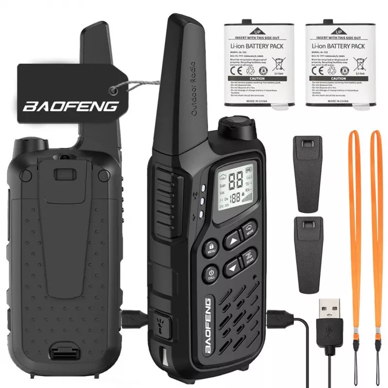 Walkie-talkie Baofeng BF-T25E preto, 2 unid.