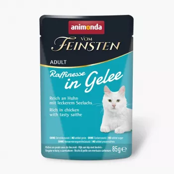 ANIMONDA Vom Feinsten Adult Raffinesse em geleia rico em frango com paloco - alimento húmido para gatos - 85g