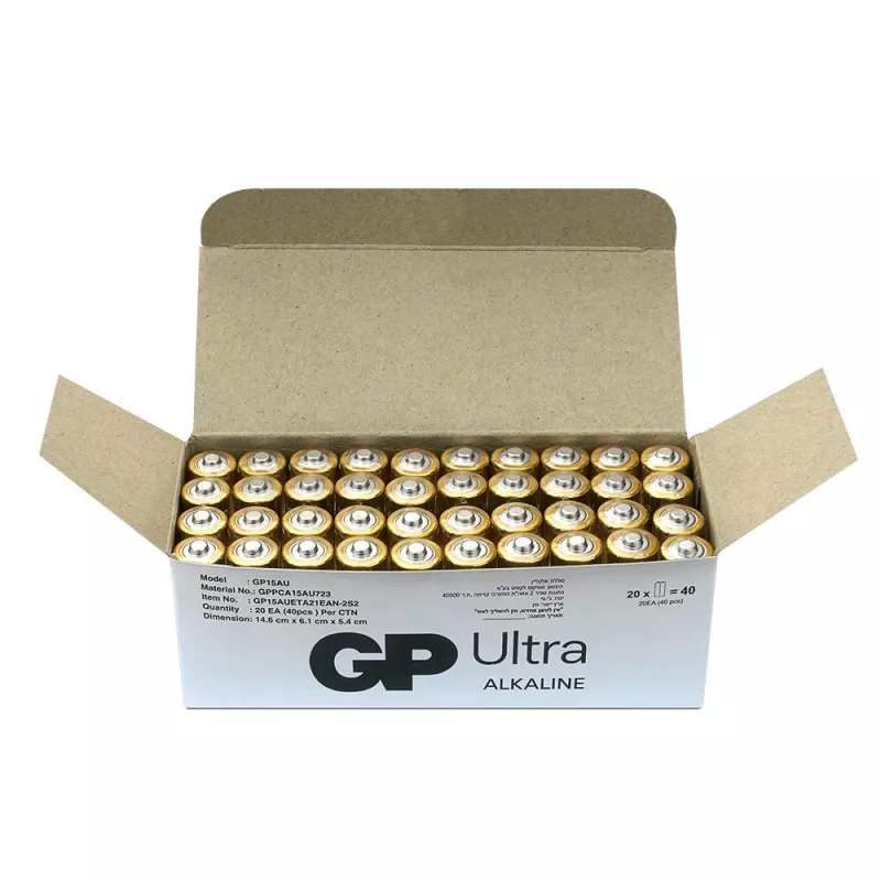 Pilhas alcalinas GP Battery LR6 AA 40 unid. (modelo 15AU21-S2)