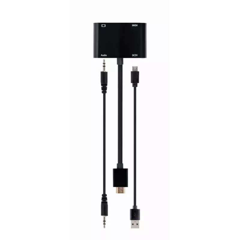 Gembird A-HDMIM-HDMIFVGAF-01 adaptador HDMI macho para HDMI fêmea + VGA fêmea com áudio e porta de alimentação