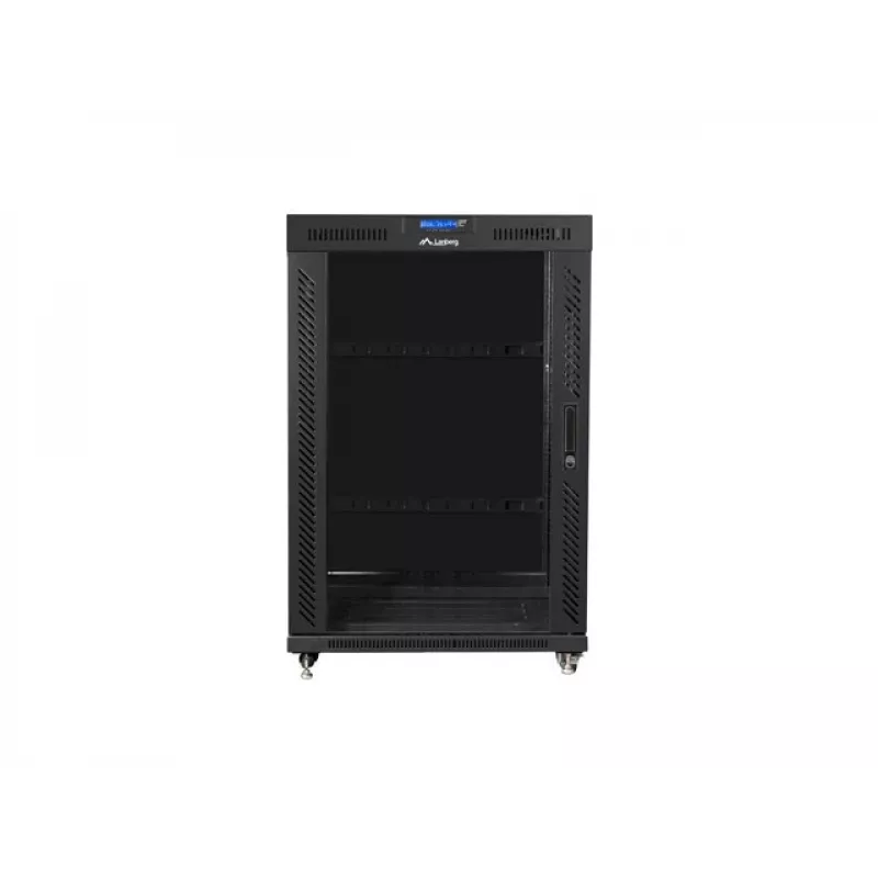 Armário de rack 19 polegadas 22U 800x1000 Portas de vidro LCD (Flat Pack) V2 preto