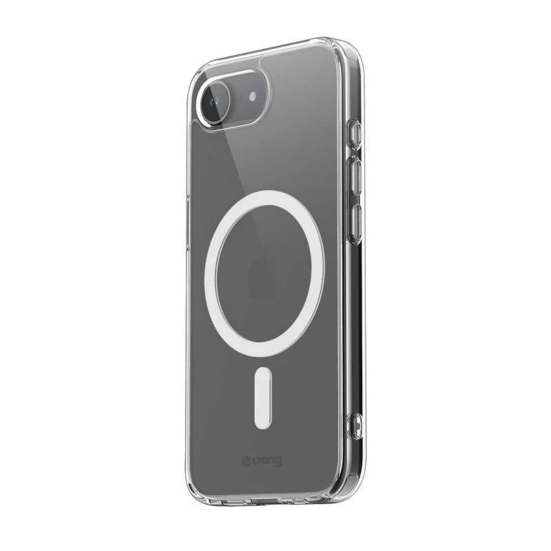 Capa transparente MagSafe Crong para iPhone 16e – capa de proteção transparente, compatível com MagSafe