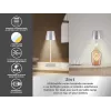 Beper P201UTP117 candeeiro de mesa LED recarregável, 1,5 W, interruptor tátil, regulável, adaptador para garrafa de 33 mm, resistente à água, prateado