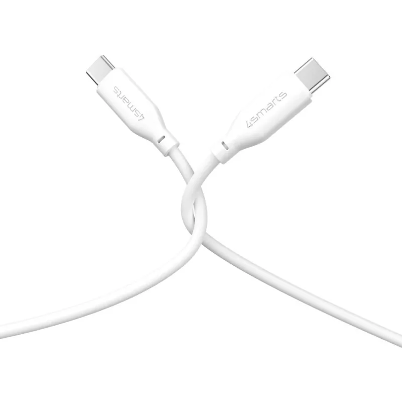 Cabo de silicone USB-C / USB-C 4smarts High Flex 60W 1,5m branco