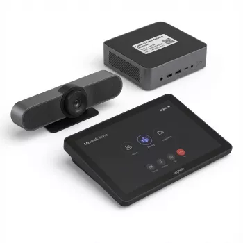 Controlador tátil para conferência Logitech TAPMST/LBL/1 com operação tátil para Microsoft Teams, instalação em mesa