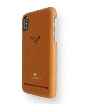 Capa traseira com compartimento para cartões VixFox para Samsung S9 — castanho caramelo, cobertura traseira com compartimento para cartões