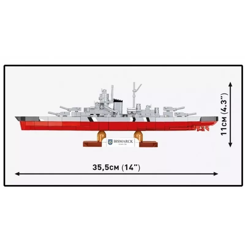 Conjunto de construção Cobi Couraçado Bismarck modelo, 590 peças