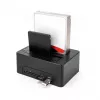 Estação de acoplamento USB dupla DeLOCK para 2 x SATA HDD SSD com função de clonagem e leitor de cartões