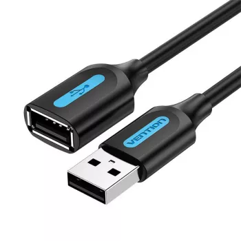 Cabo de extensão USB 2.0 Vention CBIBJ 5 m — macho para fêmea, preto