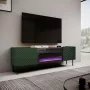 Móvel de TV com lareira elétrica Cama Meble ONDA 180,5×40×58,0 cm, aglomerado, verde, de pé ou para montagem na parede