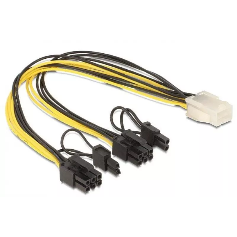 Cabo de alimentação interno DeLOCK 83433 0,3 m PCI-E 6+2 pinos 6 pinos