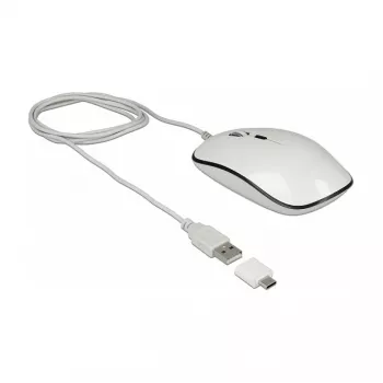 Rato DeLOCK 12532 escritório ambidestro USB Type-A ótico 3200 DPI