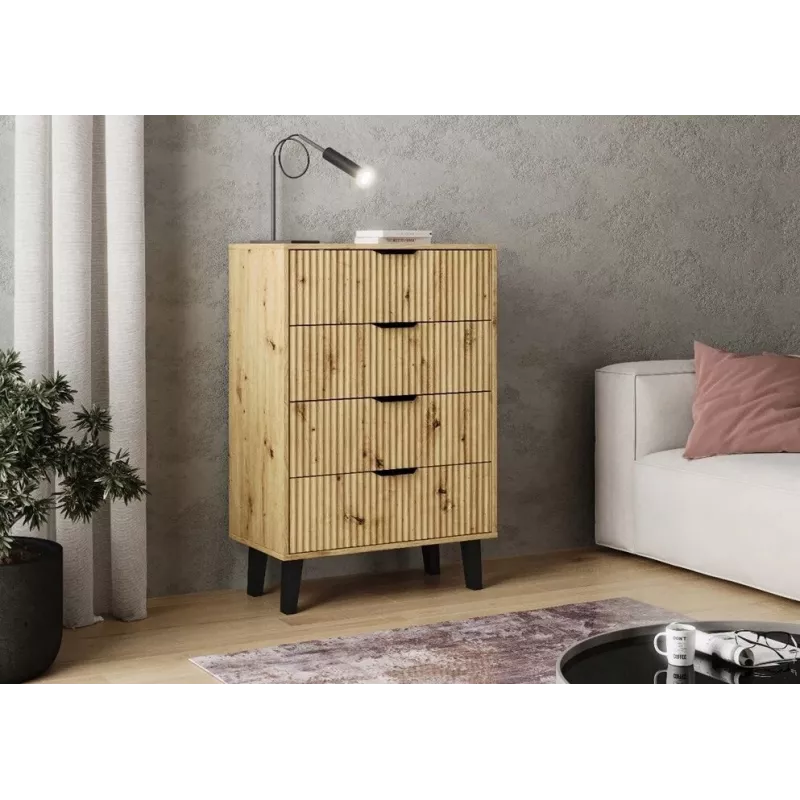 Cómoda estreita SCANDI 4S carvalho ARTISAN
